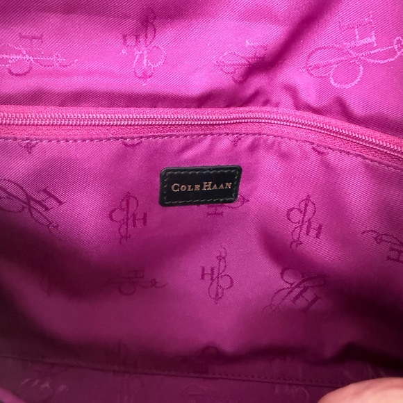 Cole Haan Black and White Leather Woven Geometric Clutch New WT - Picture 8 of 13